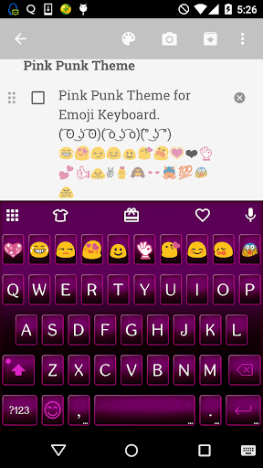 Pink Punk Emoji Keyboard Theme