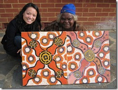 Yulan and Nellie Partterson with her painting
