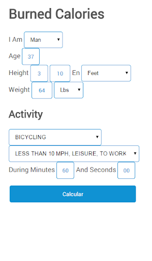 Burned calories calculator