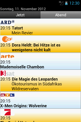 Fernsehprogramm Android 4 Screen 2