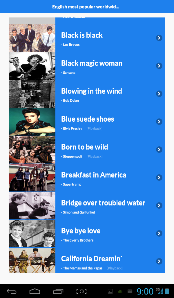 Android application Guitar Playbacks screenshort