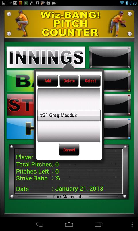 Wiz-BANG! Pitch Counter Screen 3