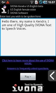 [IVONA Kendra US English beta] Screenshot 1