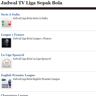 Jadwal TV Liga Bola Lengkap Screenshots 4