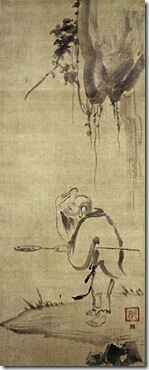 Priest Xian-zi catching Shrimp