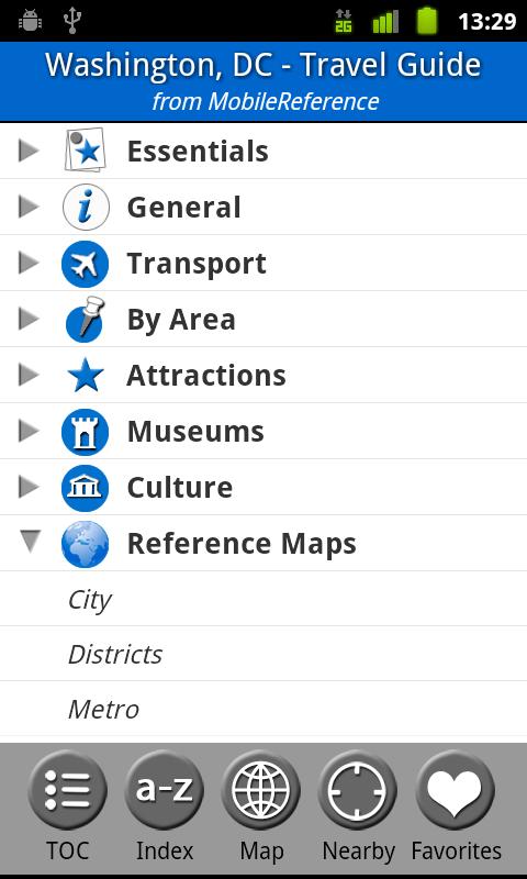 Washington, DC - Travel Guide Screen 1