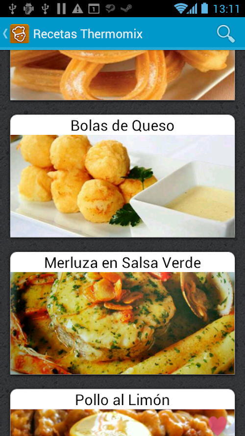 Android application Recetas Thermomix screenshort