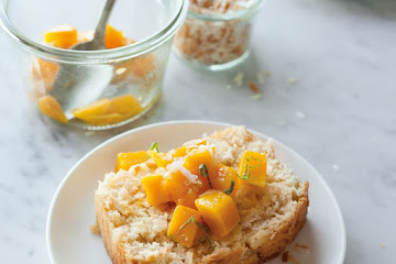 Coconut Pound Cake with Mango-Lime Topping