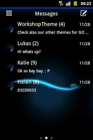 GO SMS Theme Blue Simple