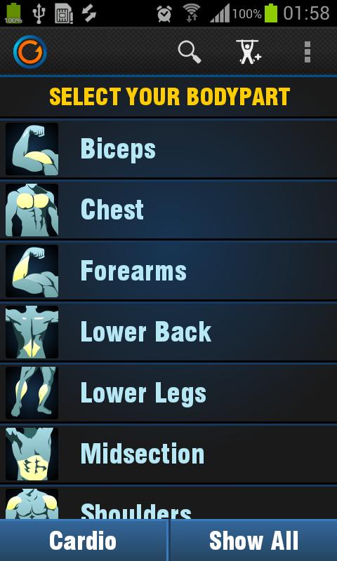 Gymprovise Gym Workout Tracker Screen 2