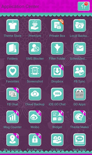 【免費個人化App】Purple Floral Theme GO SMS-APP點子