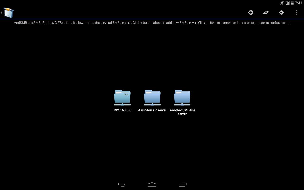    AndSMB (samba client)- screenshot  