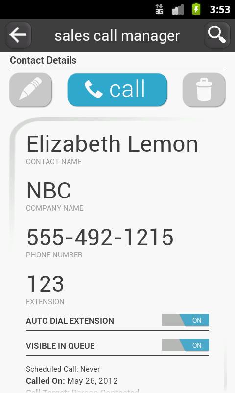 Sales Call Manager (Unlocker) Screen 2