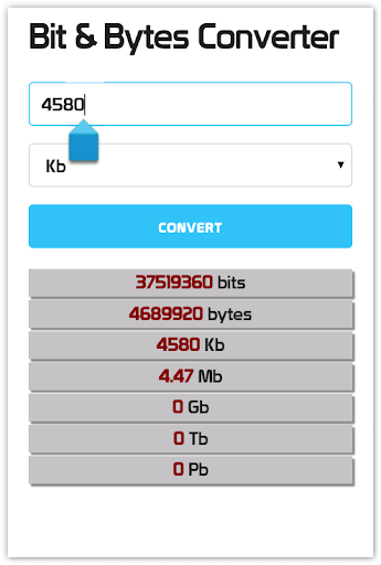 Bit Bytes Converter