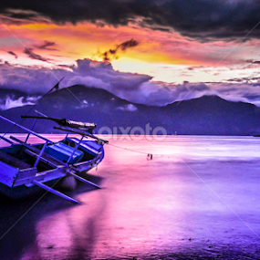 boat and sunset by Dedik Dwi Nugroho - Transportation Boats