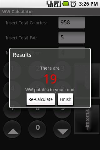 WW Calculator Screen 2