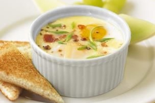 Coddled Eggs with Bacon &amp;amp; Goat Cheese