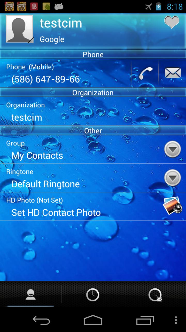 RocketDial Water Theme Screen 3