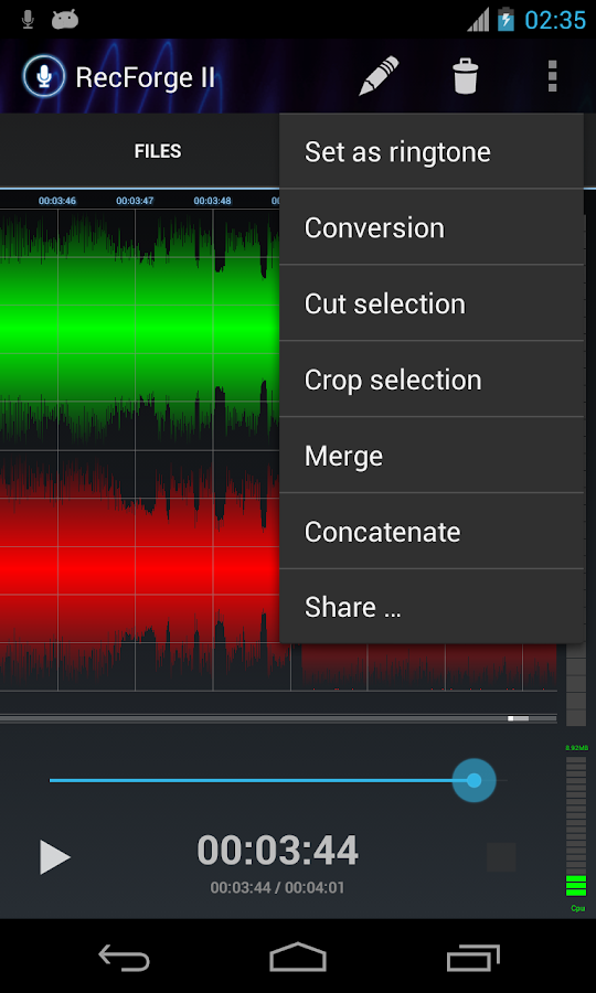 RecForge II Pro Audio Recorder - screenshot