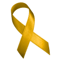 Yellow Awareness Ribbon Clock logo