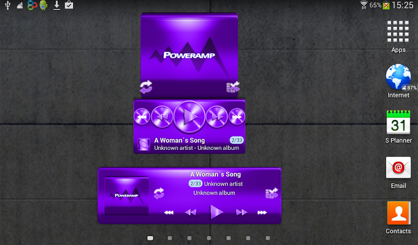 Poweramp  widget PURPLE METAL Screen 3
