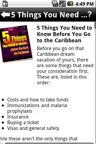 Caribbean Travel Report Screen 2