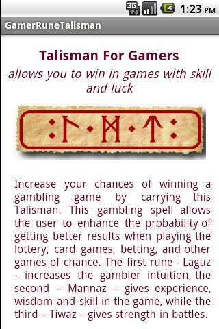 Game Winner Talisman Widget Screen 2