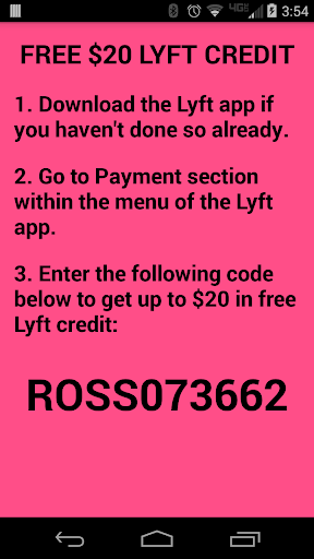 $20 Free Lyft Credit