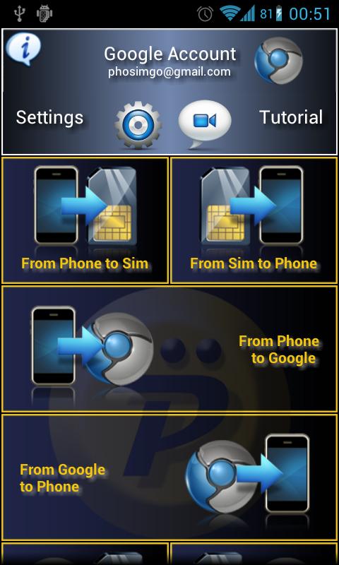 Copy save Contacts backup Pro Screen 1