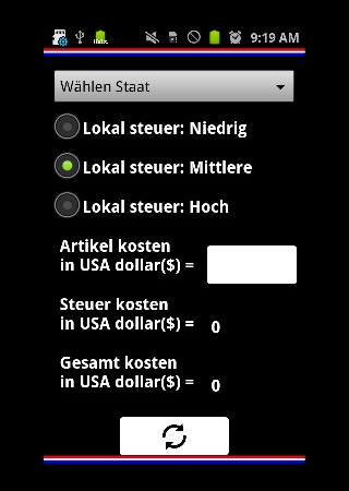 Android application Sales Tax Calculator App screenshort