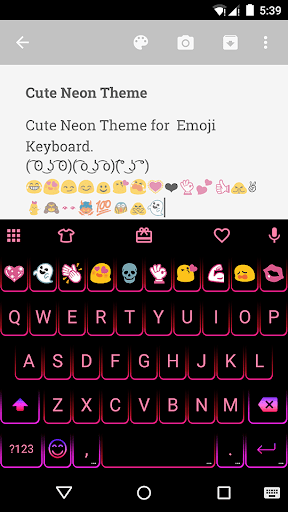 Cute Neon Emoji Keyboard Theme