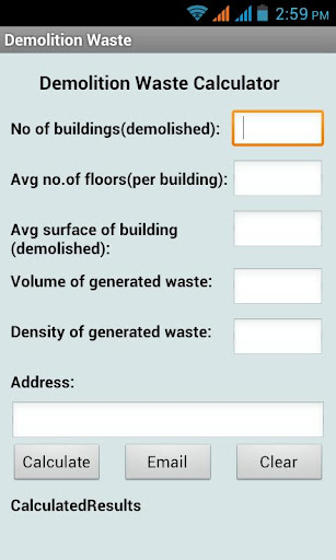 Demolition Waste Calculator