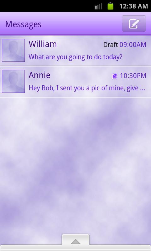 GO SMS Theme Elite Purple Screen 2
