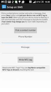 NFC Automatic SMS Screenshots 1