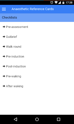 Anaesthetic Reference Cards