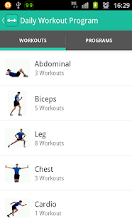 Daily Workout App Demo Screenshots 1