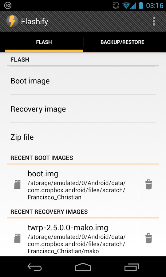Flashify (for root users) - screenshot