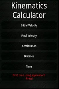 Kinematics Calculator Screenshots 0
