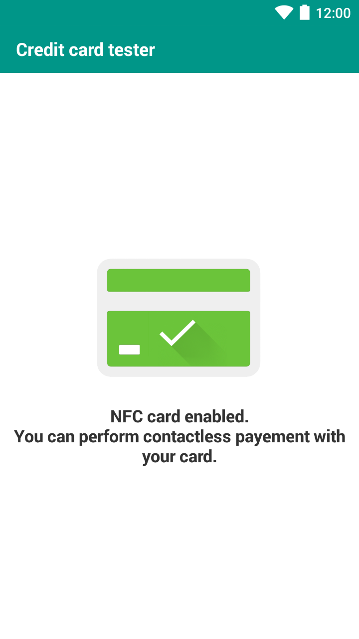 NFC credit card tester Screen 2