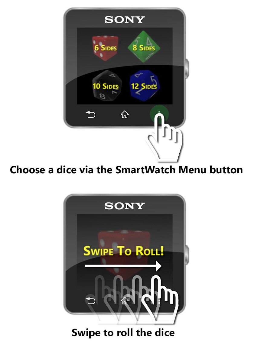 Gaming Dice for SmartWatch 2 Screen 2