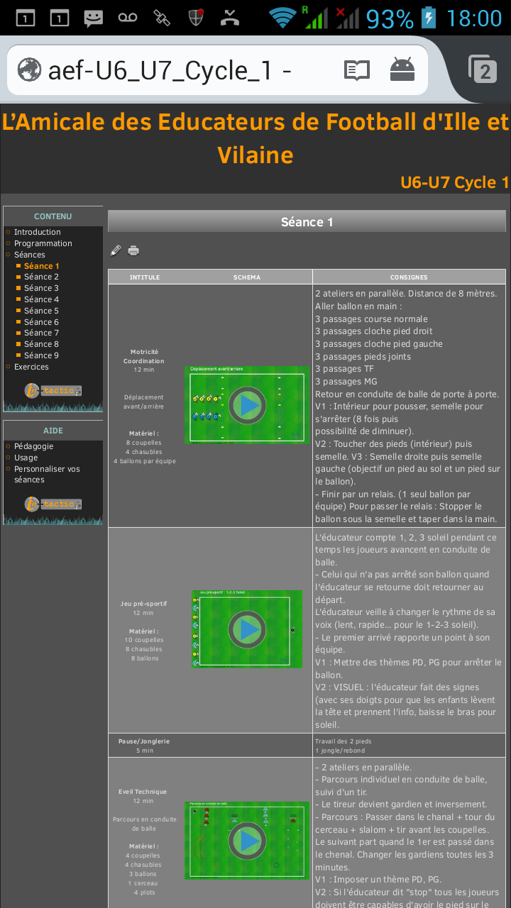 Ecole de Football U6-U7 Cycle1 Screen 2