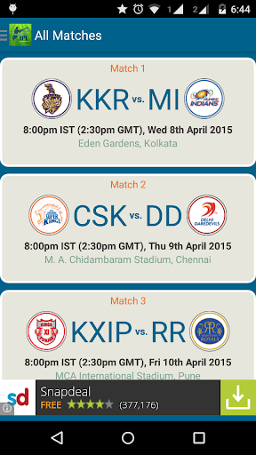 【免費運動App】IPL 2015 Season 8 Schedule-APP點子