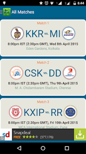 IPL 2015 Season 8 Schedule Screenshots 1