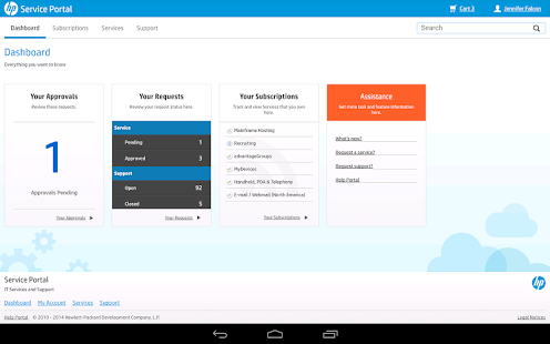 HP Service Request Catalog Screenshots 0