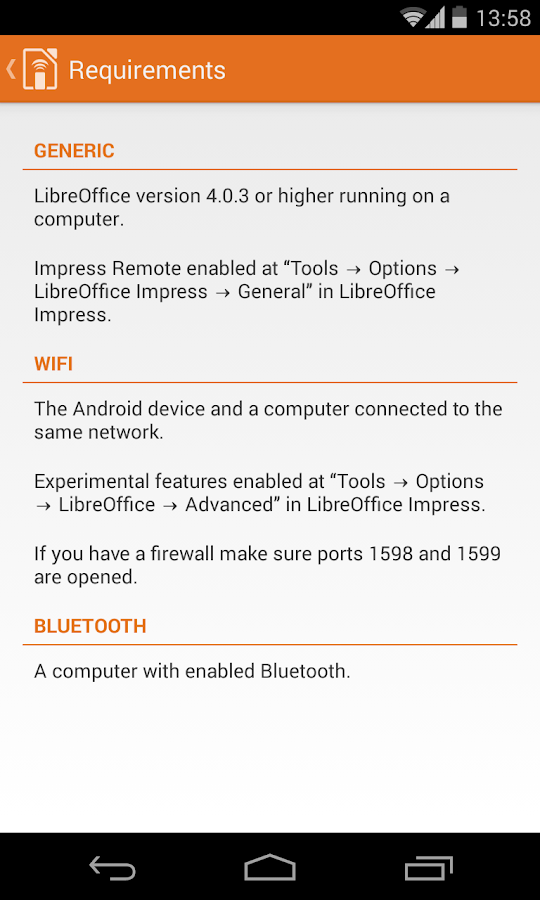    LibreOffice Impress Remote- screenshot  