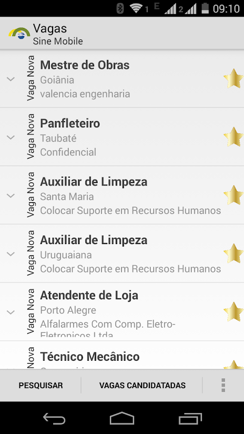 Android application SINE - Vagas de Empregos screenshort