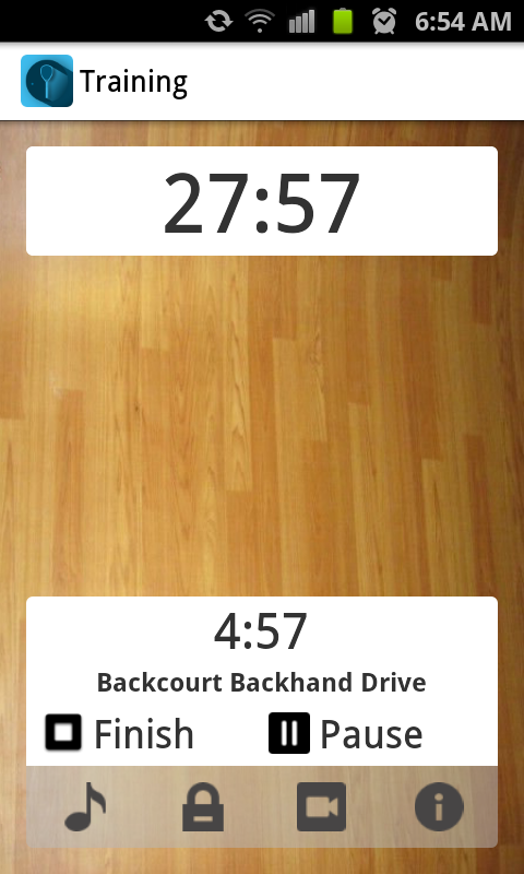 Android application Squash SupaTrainer screenshort