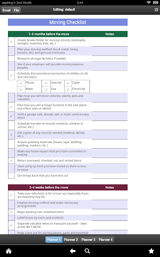 Moving Planner Tab