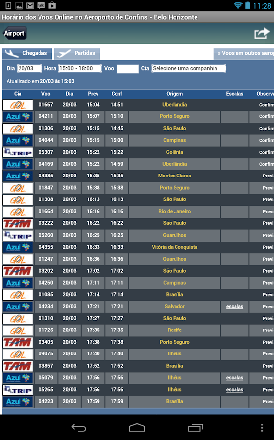 Belo Horizonte Airport CNF - screenshot