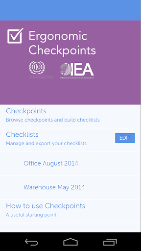 ILO Ergonomic Checkpoints